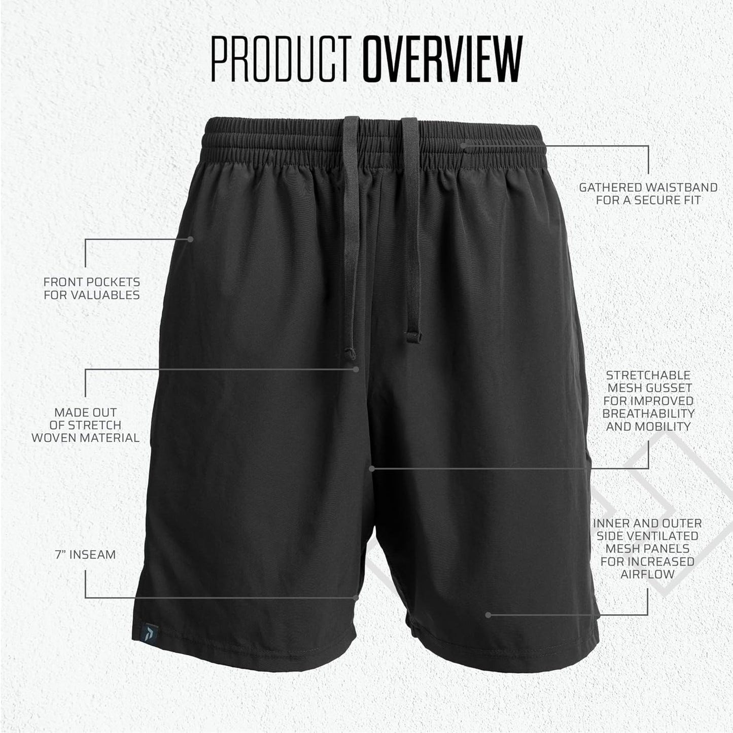 Skiennix Men's 7-Inch Workout Shorts - Lightweight, Breathable Fabric for Ultimate Comfort