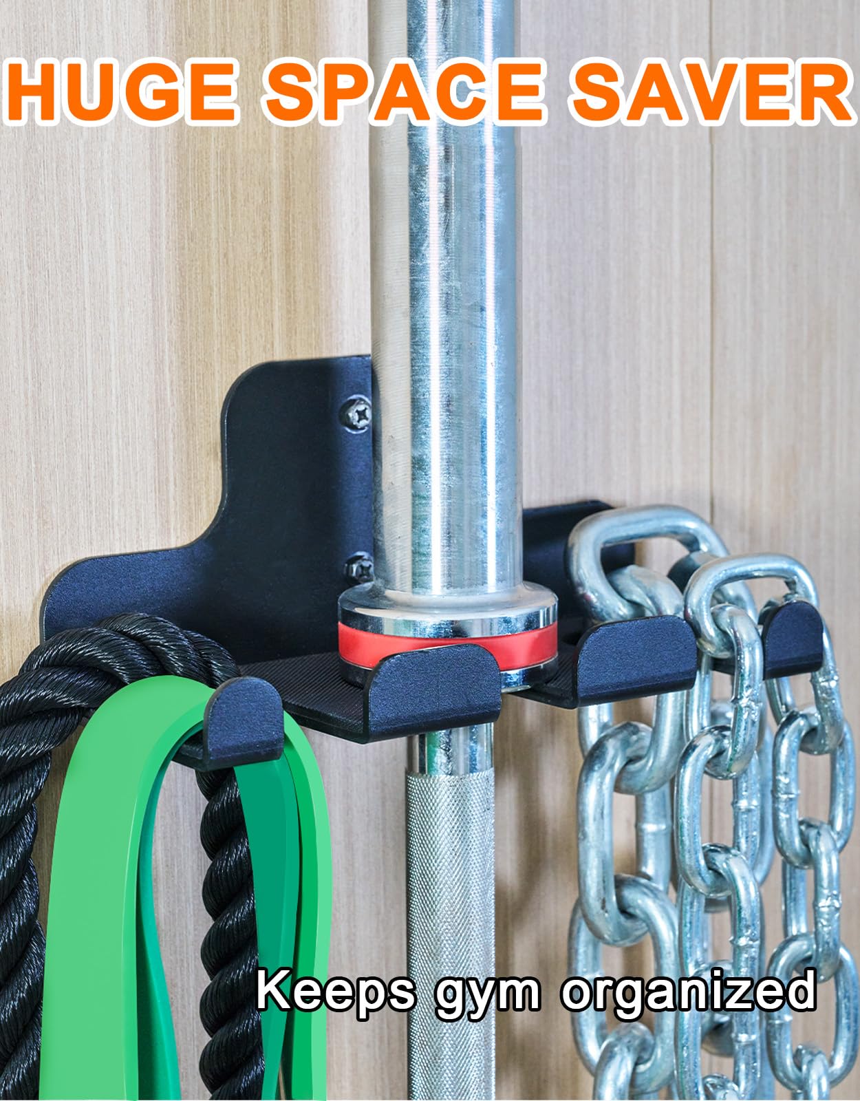 Fitarc Barbell Wall Mounted Barbell Hanger for 33mm Bar，Olympic Barbell Holder,Hanging Barbell Rack for Home Gym,Free Weight Racks,Home & Gym Bar Wall Rack to Saving Space