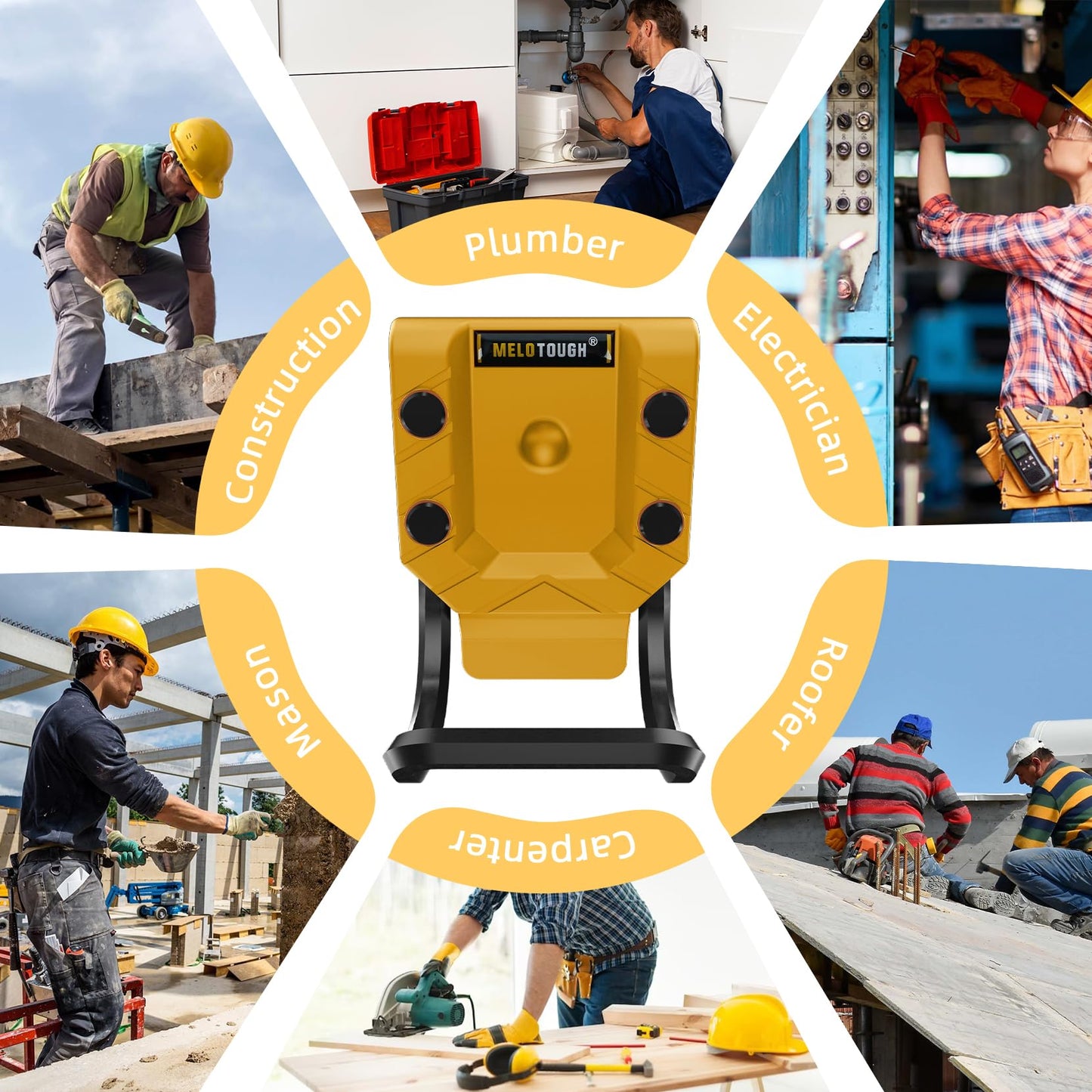 MELOTOUGH Hammer Holder for Tool Belt, Hammer Holster and Loop - Fits Up to 2.7" Belt (Yellow)