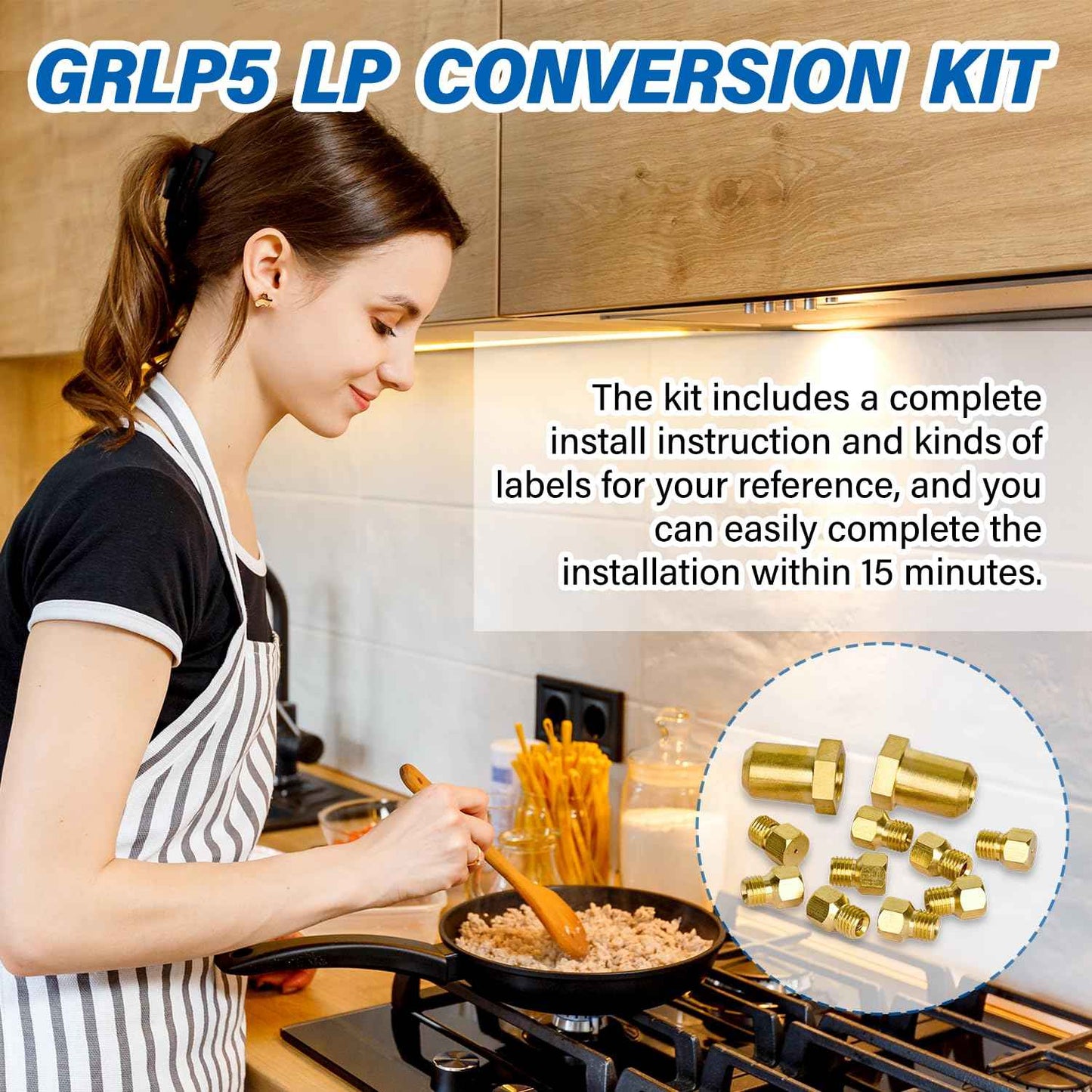 GRLP5 ™ Range Natural Gas to Propane LP Conversion Kit, Conversion Replacement Compatible with Frigidaire replace A22390101 316243720 316243721 316243723 4980407 AP7213138