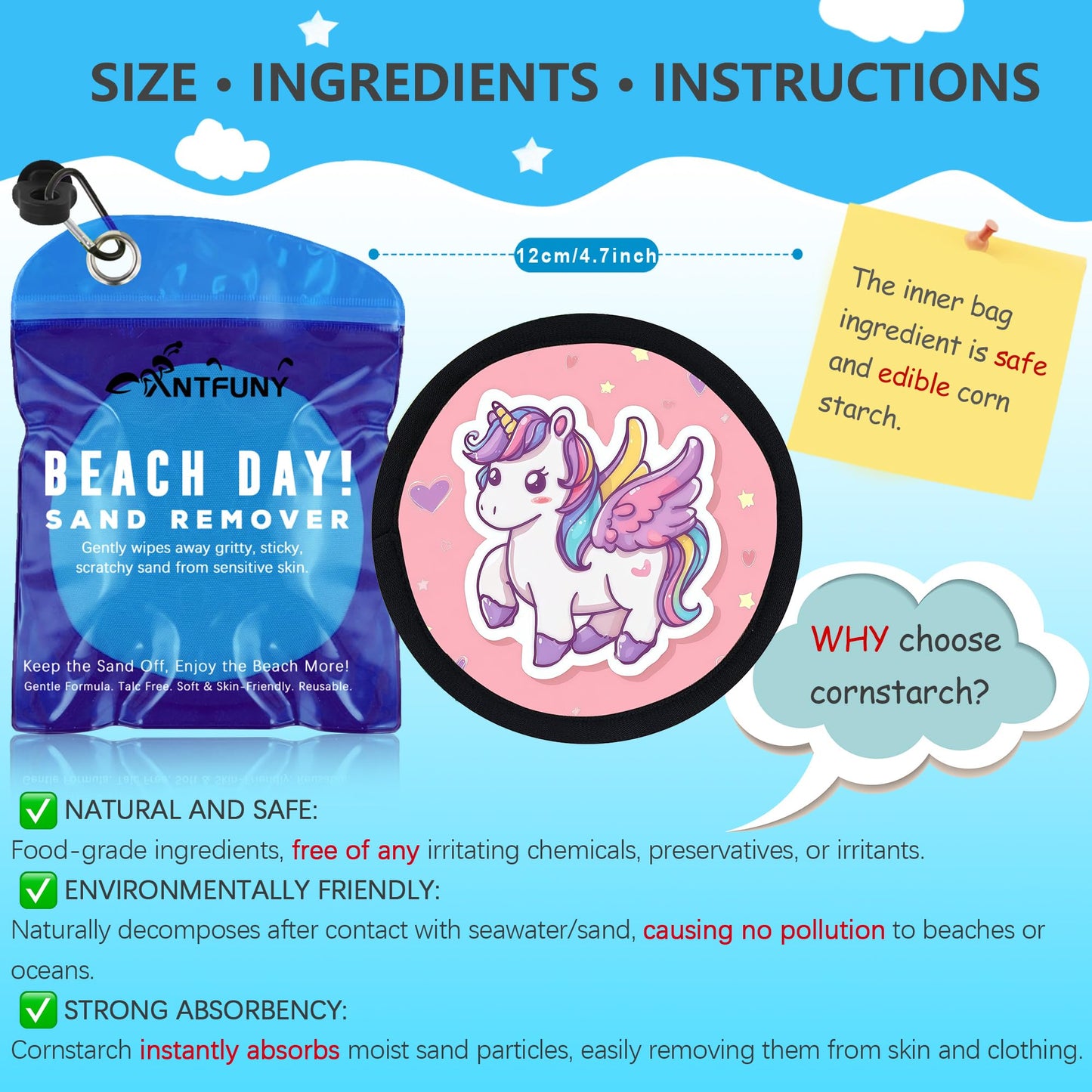 2 Pack Beach Sand Remover Sand Mermaid Unicorn Eraser Brush Wipe Mitt Family Women 2026 Summer Beach Vacation Essentials Hawaii Honeymoon Accessories European Costa Rica Bahamas Trip Must Haves
