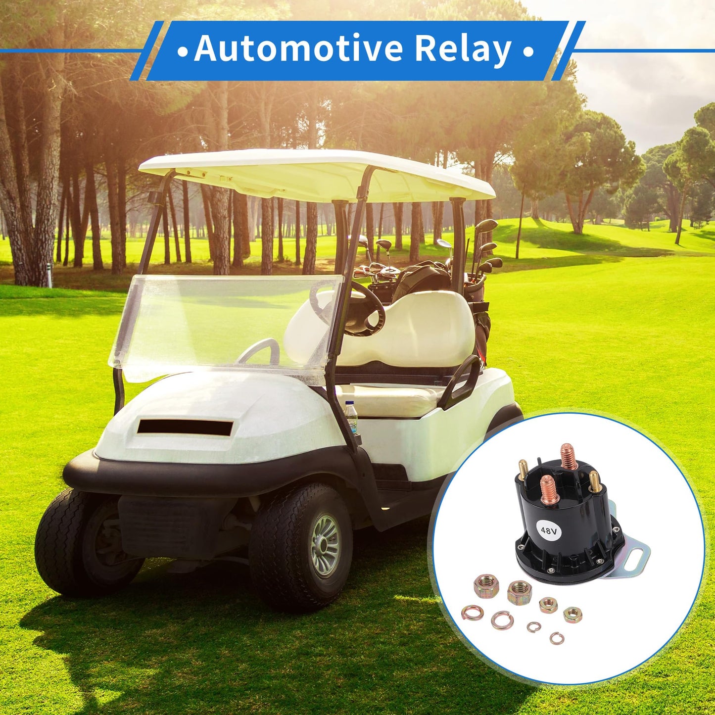 VekAuto Golf Cart Solenoid Relay for EZGO RXV Electric 2008-up 48V 150A 4 Terminal Relay