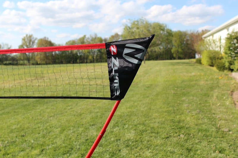 Zume Games Portable Badminton Set – 4 Rackets, 2 Shuttlecocks, Freestanding Net, and Carrying Case – Quick Setup Outdoor Game for Backyard, Beach, Camping, and Family-Friendly Activities