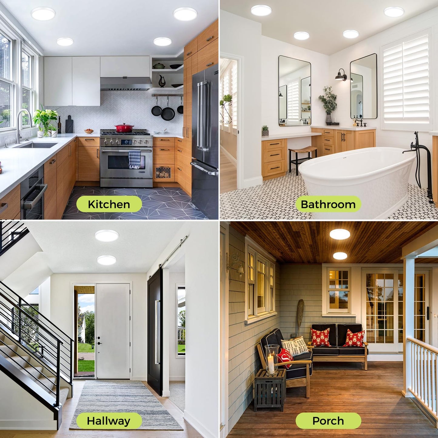 hepside LED Flush Mount Ceiling Light Fixture, 7Inch 15W, Dimmable&3000K/3500K/4000K/5000K/6500K Adjustable Low Profile Ceiling Lights, 1500LM Round Lamp for Bathroom, Closet, Kitchen, Hallway, White