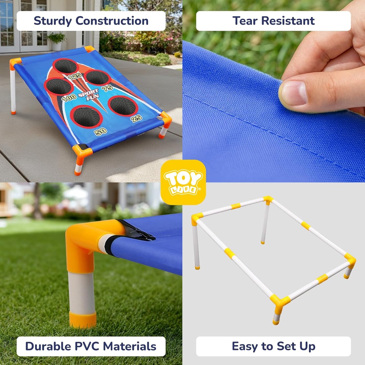 TOY Life Bean Bag Toss Game - Fun Outdoor Carnival Game for Kids Ages 4-8 | Perfect for Backyard Parties