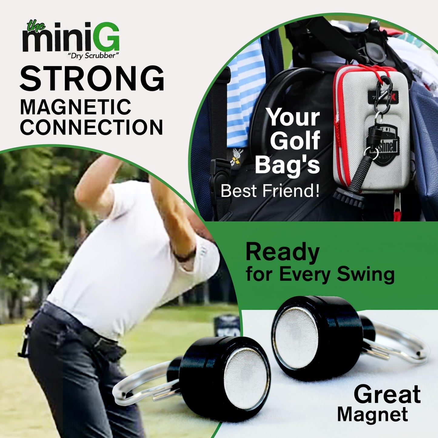 Grooveit Mini Golf Brush The Small MiniG 'Dry Scrubber' Features A Detachable Magnet, Heavy-Duty Nylon Bristles, and 3-Yr Warranty - Used On All Professional Golf Tours - Golf Accessory of 2023