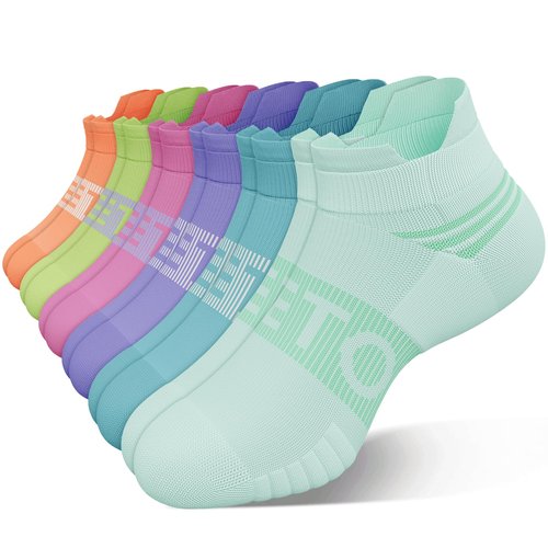easetoe 6 Pairs Ankle Compression Socks Men Women 15-20mmHg - Cushioned Low Cut Running Arch Support - Moisture Wicking Athletic for Workout, Travel, Nurse, Plantar Fasciitis