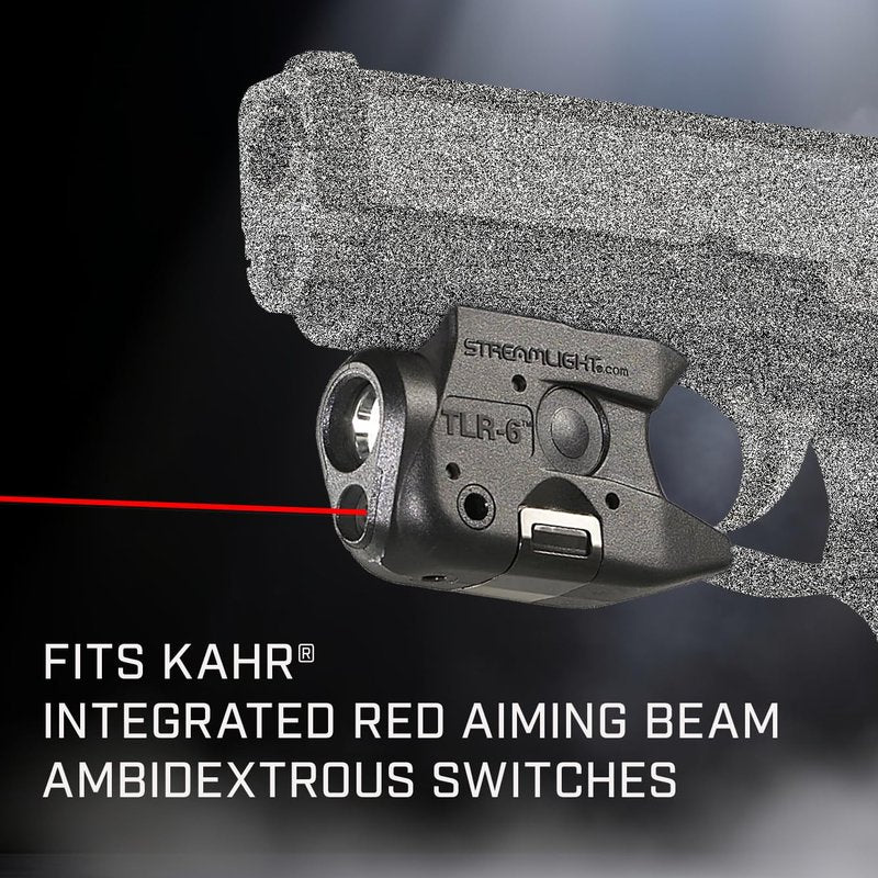 Streamlight 69274 TLR-6 100-Lumen Tactical Weapon Light with Integrated Red Aiming Laser Designed Exclusively and Solely for KAHR Arms CT9/CW9/CM9/CT40/CW40/CM40/TP9/P9/PM9/TP40/P40/PM40, Black