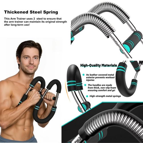 JAWZAR Twister Arm Trainer for Men & Women, 40–130 lbs Chest & Arm Workout Equipment, Detachable Power Twister Bar with Ergonomic Anti Slip Handles, Home Gym Strength Trainer for Upper Body