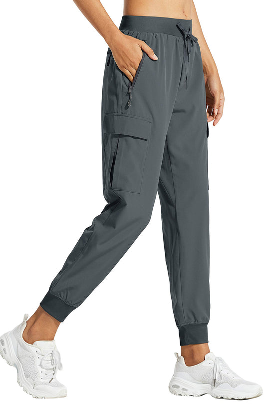 Libin Women's Hiking Cargo Pants Quick Dry Joggers Petite, Steel Gray XS