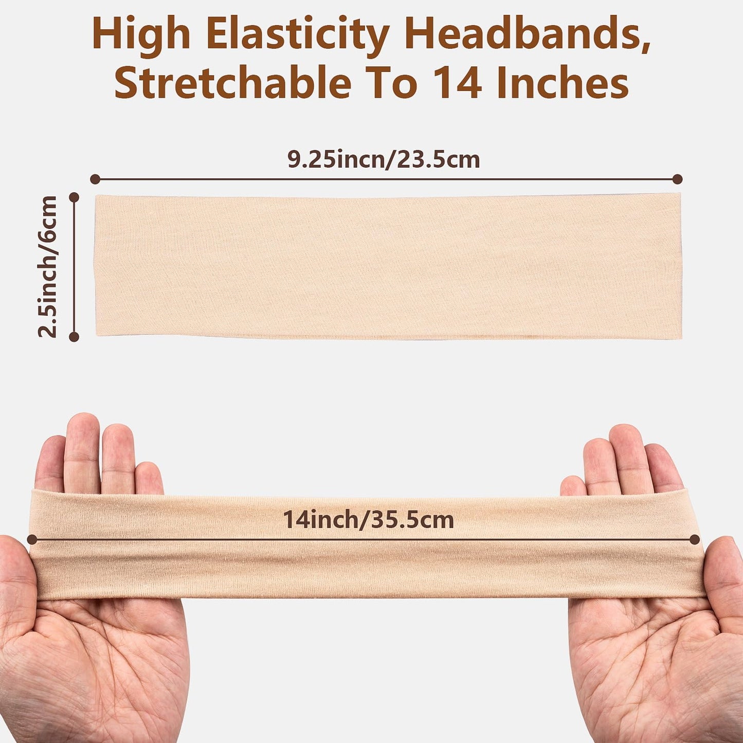 Headbands for Women, 8 PCS Elastic Head Bands for Women's Hair, Premium Workout Headbands for Women Non Slip, Fashion Stretchy Soft Cotton Cloth Fabric Sports Sweat Band for Yoga Running