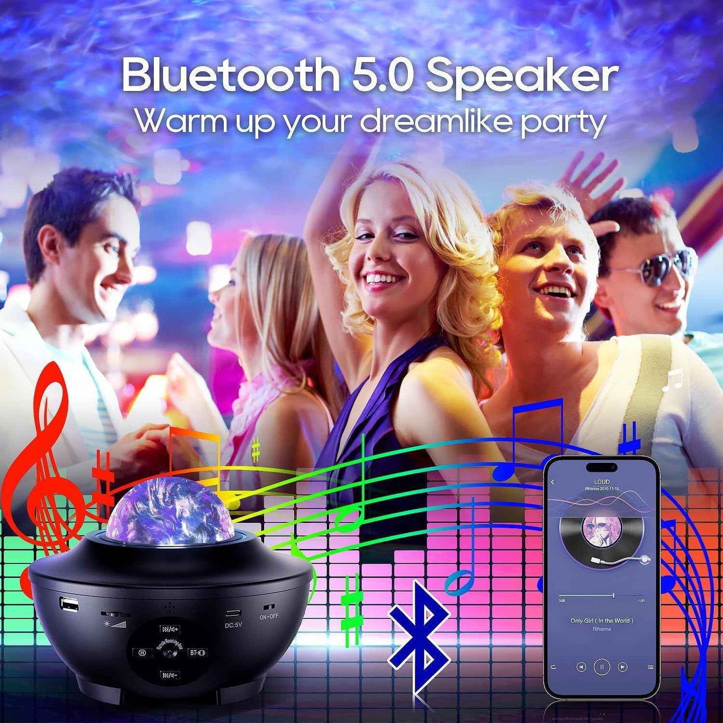 Galaxy Projector Star Projector, Bluetooth Speakers Night Light Timer Remote Control, Room Decor for Teen Girls/Led Lights for Bedroom Decor/Teen Children Adults Gift