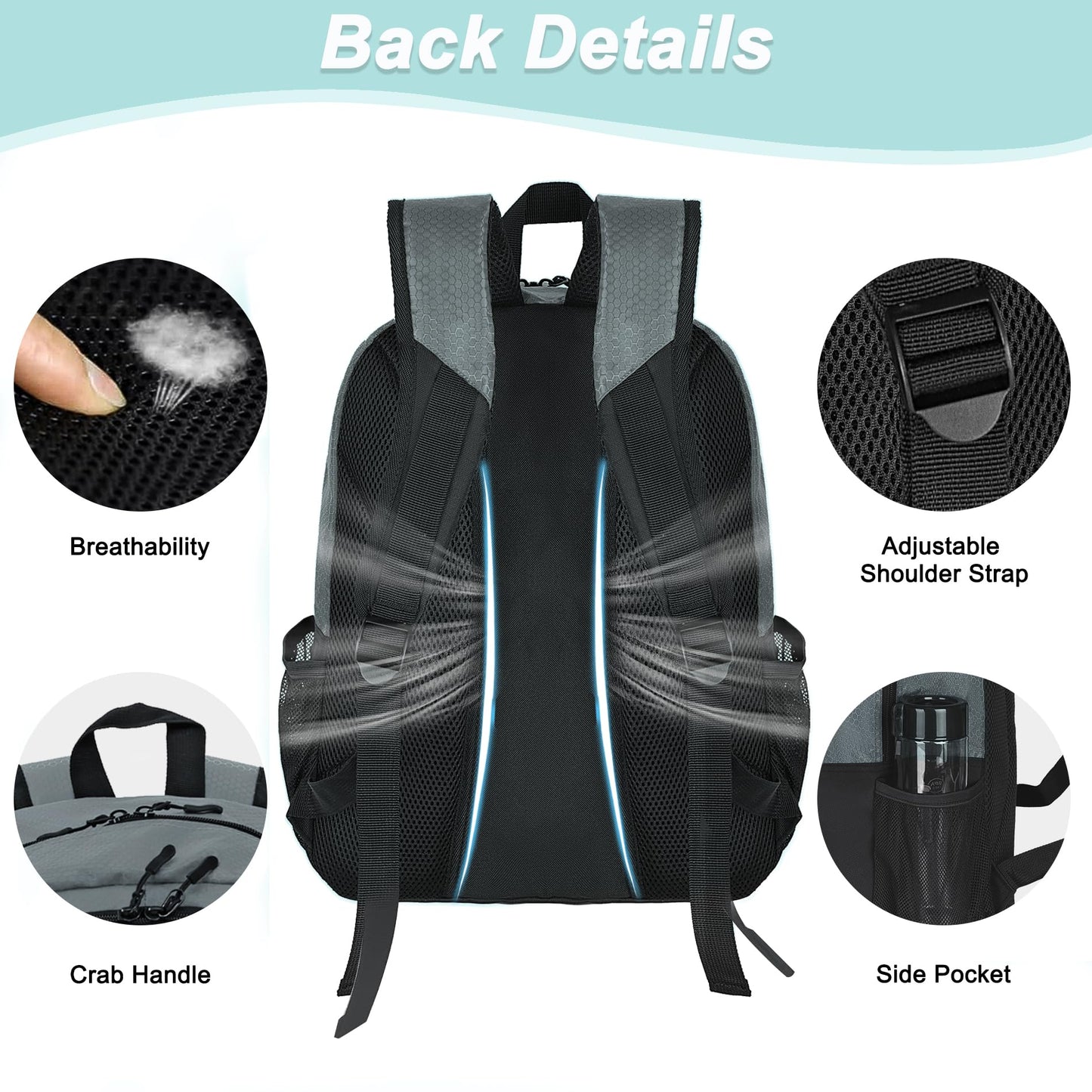 DAFISKY Youth Soccer Backpack Basketball Bag,Ball Compartment&Breathable Separate Cleat Water-Resistant Lightweight Durable Ergonomic Comfort Sports Equipment for Volleyball Football Rugby Training