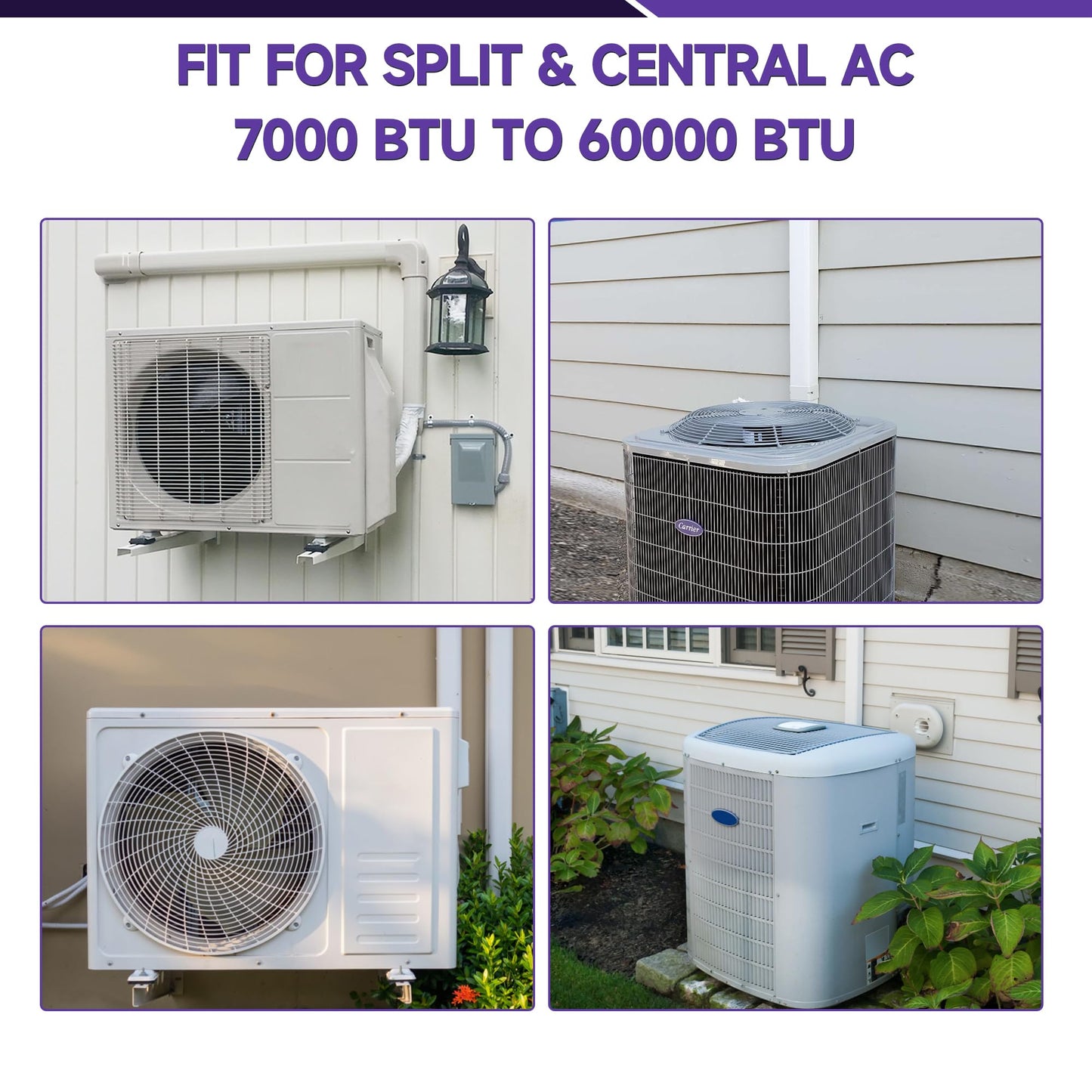 Cestluck 5'' 17 Ft Mini Split Line Set Cover, PVC & PP Line Cover Set Universal for Mini Split AC & Central AC