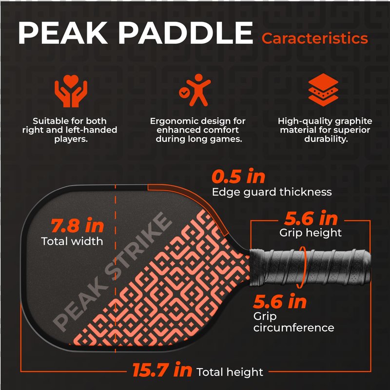 PeakStrike Pickleball Paddle Set – 2 Fiberglass Paddles with Honeycomb Core, 4 Balls & Sling Bag – Lightweight, Comfortable Grip – Fun for All Levels