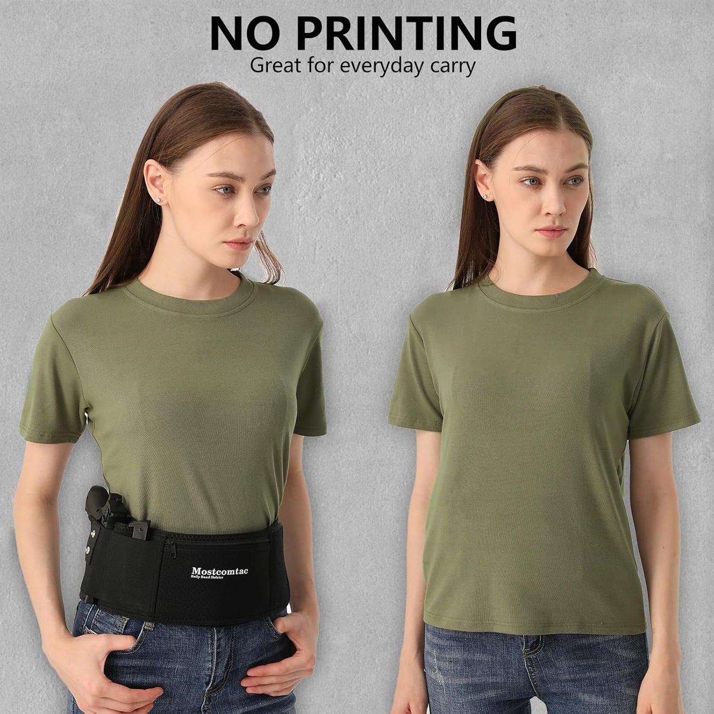 Mostcomtac Belly Band Holster for Men & Women - Breathable Neoprene Gun Holster, Multi - Pocket Tactical Belt for Outdoors, Fits Glock 19, 17, 43, 43x, Taurus G3C, G2C and Most 9mm and 380 Handguns
