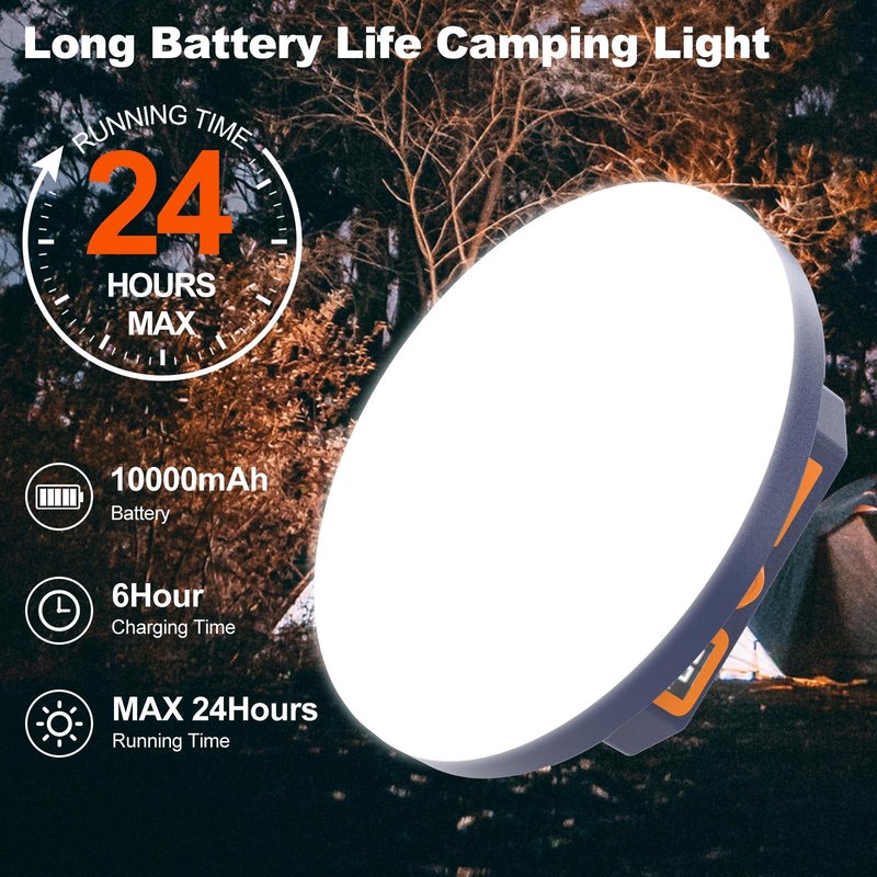 10000mAh 4000LM Camping Light 4 Light Modes Portable LED Camping Lantern Rechargeable Light 30W with Digital Power Display and Magnet , IPX5 Waterproof Tent Lights Power Failure Emergency Light