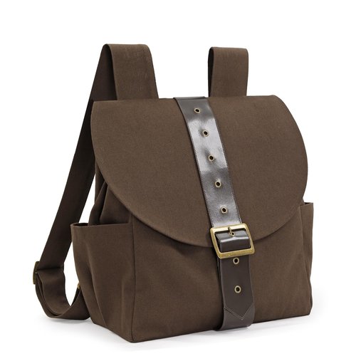 KUOIN Renaissance Vintage Canvas Bag for Women, Medieval Travel Rucksack Backpack (Brown)