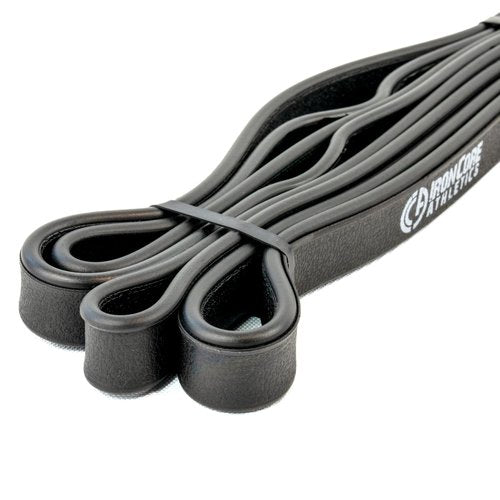 Iron Core Athletics Premium Exercise Bands - Ultra Durable, Non-Slip, Comfort-Edge Resistance - Tested Over 30K Pulls - 5 Pack of Black Band - 30 - 50lb of Resistance