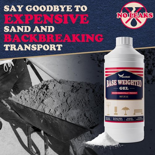 AceGold Sand & Sand Bag Alternative Polymer - 25oz Base Weighted Gel for Anchoring Basketball Hoops & More