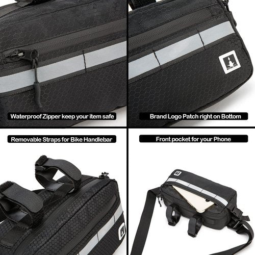 ROYALFAIR Waterproof Bike Handlebar Bag… (Black)