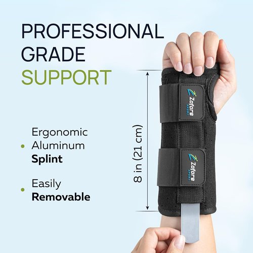 Carpal Tunnel Wrist Brace by [Brand Name] - Supportive 2-Strap Design with Metal Splint | Relieves Pain & Aids Recovery - Right (L/XL)