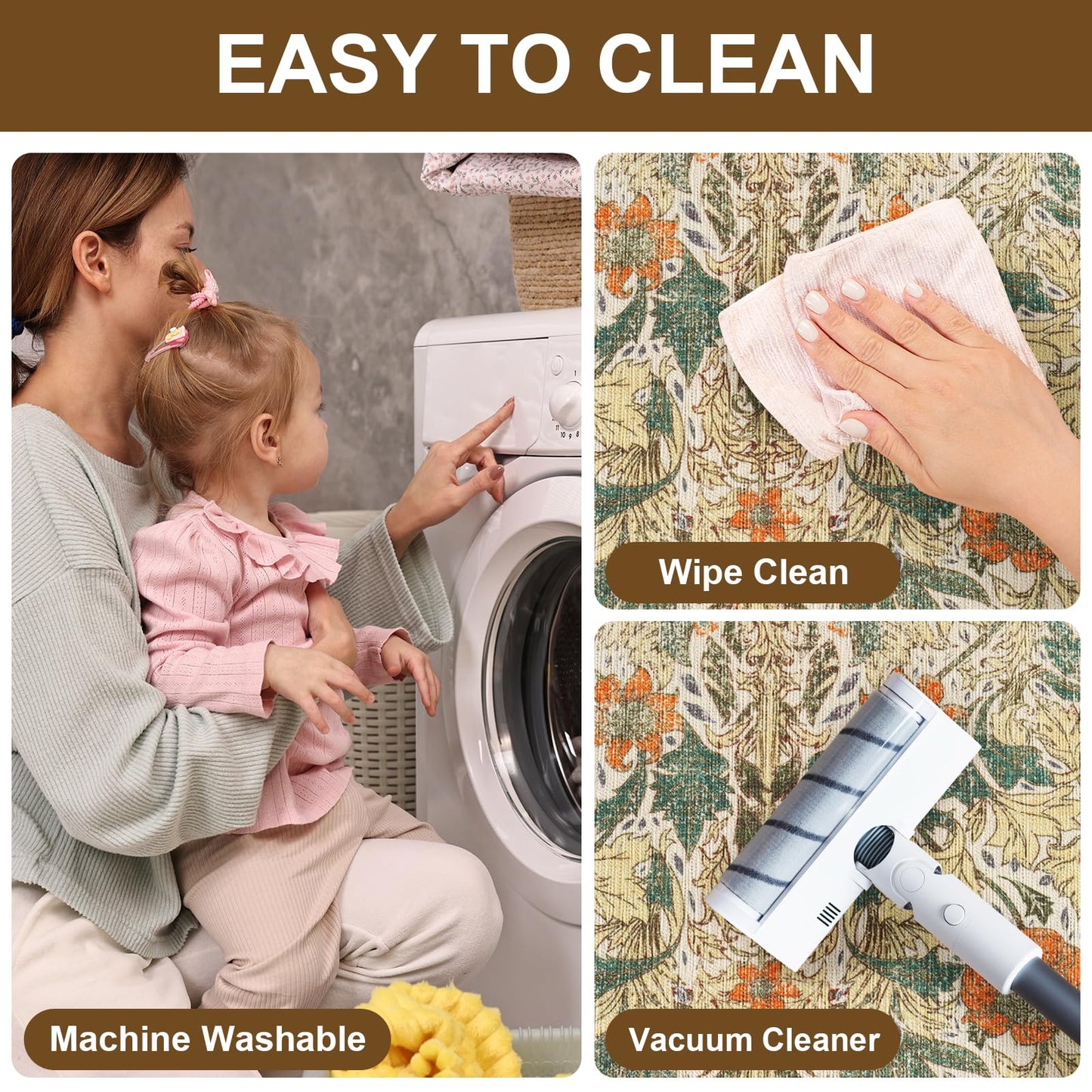 Non Slip Stair Treads for Wooden Steps Indoor, Sage Green, 15pcs, 30"X8", Soft Carpet Mat, Machine Washable Boho Carpet Treads with Reusable Adhesive Backing, Safety Stair Tread for Dog, Kid, Elder