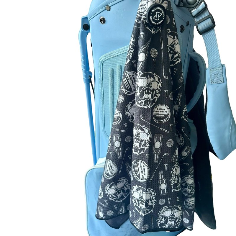 6 Milly | Magnetic Golf Towel | Super Strong Magnet | Microfiber Waffle Fabric | Club Loop | Caddy Size | Cart Towel | Gift for Golfers