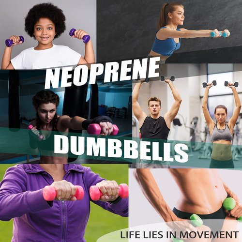 Balelinko Home Gym Equipment Workouts Strength Training Weight Loss Pilates Weights Yoga Sets Free Weights for Women, Men, Seniors and Youth, 5LB Pink, Pair