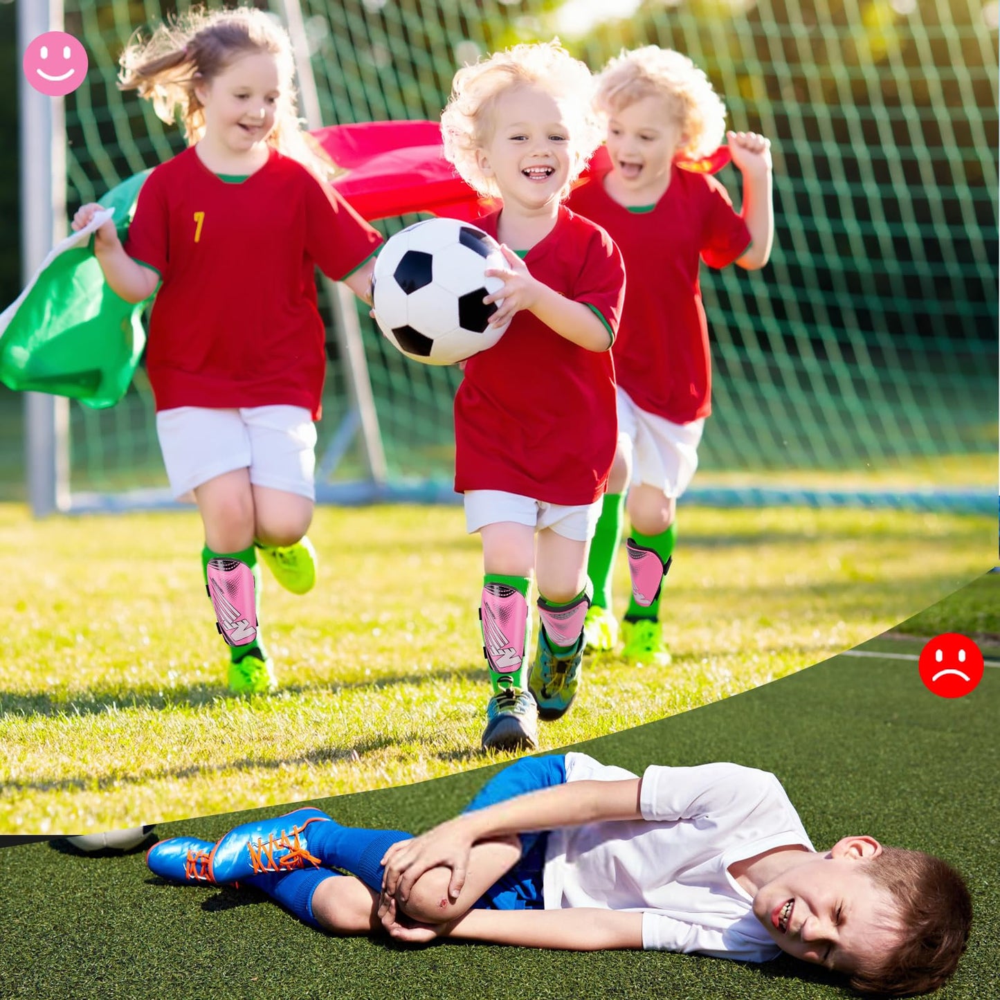 Shin Guards Soccer Kids Toddler, Shin Guard for Boys Girls 2-18 Years Old