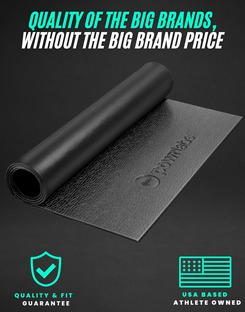 Powr Labs Bike Mat Compatible with Peloton, Treadmill, Exercise Equipment, Elliptical, Walking Pad, Indoor Bike Trainers, Home Gym Workout - Protects Hardwood Floors and Carpet