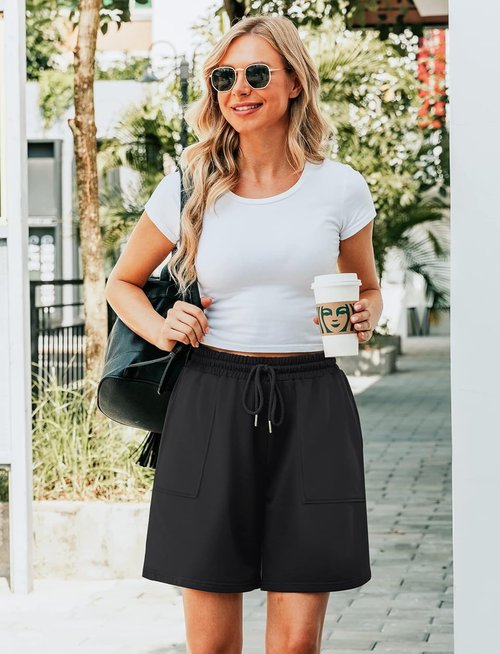Cowasto Women's Cotton Sweat Shorts - Casual Loose Fit Athletic Lounge Shorts with Pockets | Summer Style