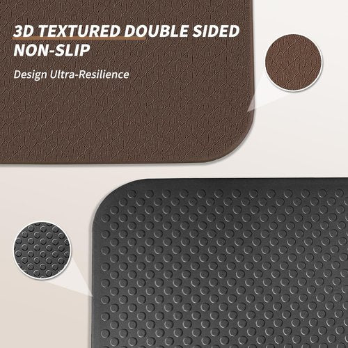Foldable Exercise & Yoga Pad for Gym or Home Use, 1.2" Thick Eco-Friendly Kneeling Pad & 14"x24" Push Up Mat for Man Woman Kids, Non-Toxic POE Kids Play Mat, Lightweight Gym Cushion for Yoga, Pilates (Dark brown+black)