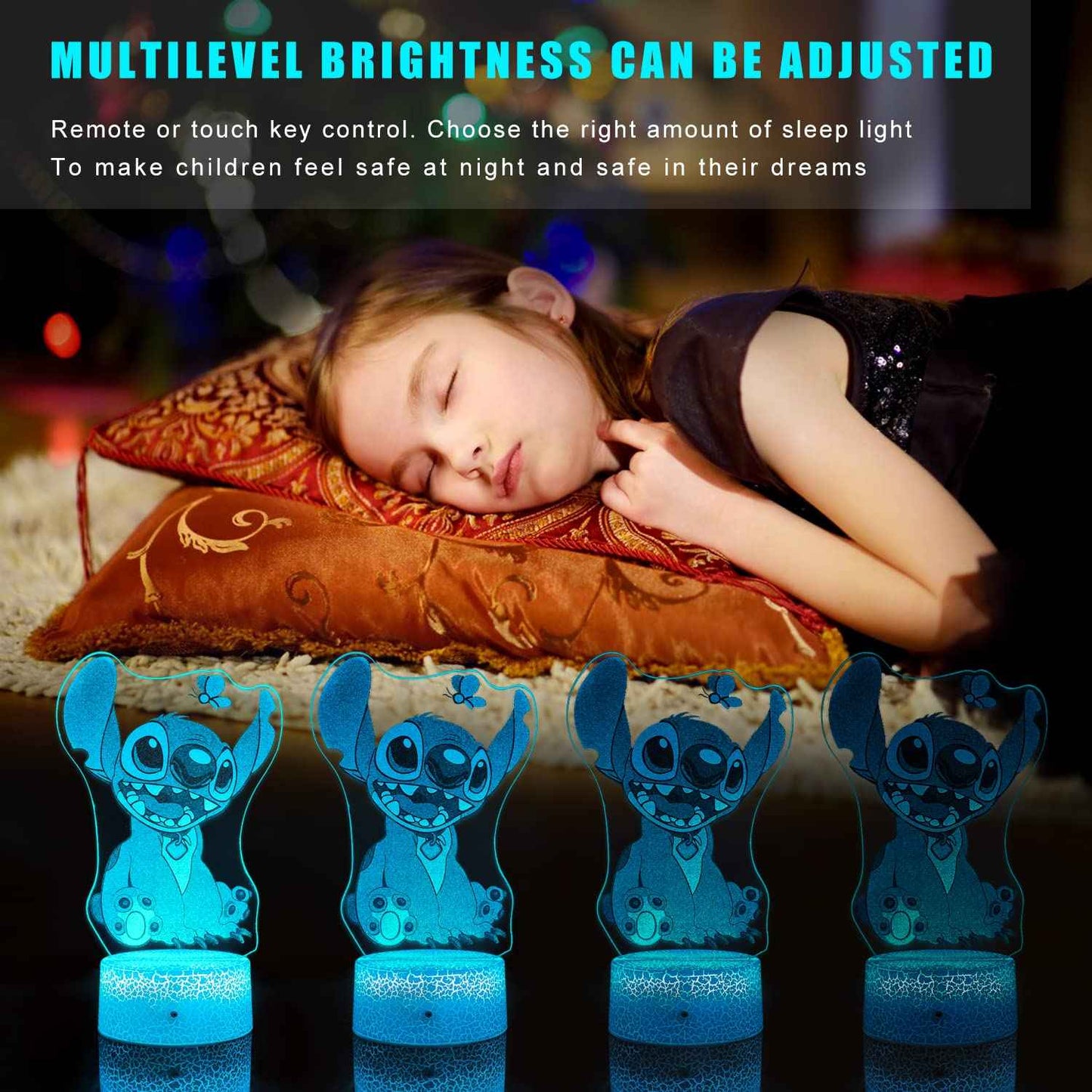 vpgun 3D Illusion Night Light.Cute Light with Remote Control and Smart Touch, Lamp Cute Room Decor for Girls Birthday Christmas Gifts