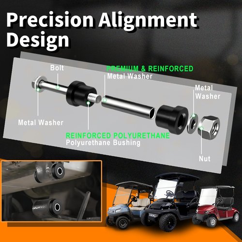 Club Car Precedent Front Bushing Kit With Screws, Golf Cart Front Lower Spring &Upper A Arm Polyurethane Bushings and Sleeves for 2004-Up Club Car Precedent, Tempo & Onward 2017-Up， OEM # 102956201