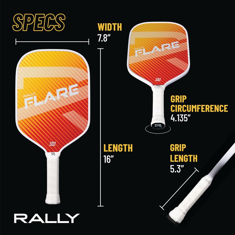 Rally Flare Graphite Pickleball Paddle – 2025 Version | Lightweight Design, Durable Polymer Core, Carbon Face, USAPA Approved (2025 Orange)