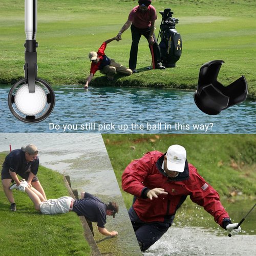prowithlin Golf Ball Retriever, Stainless Telescopic Extendable Balls Retrievers for Water w/Golfs Ball Pick Up Retriever Grabber Claw Sucker Tool, Golfs Gifts for Men (9ft)