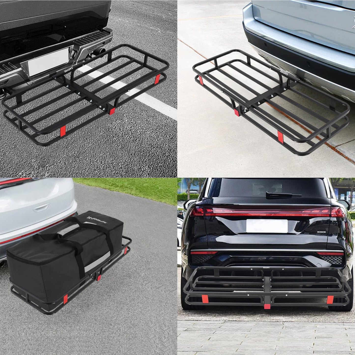 Garvee 500 LBS Hitch Cargo Carrier - Heavy Duty 2 Inch Receiver Luggage Basket for SUV,Pickup Truck,Camping & Travel