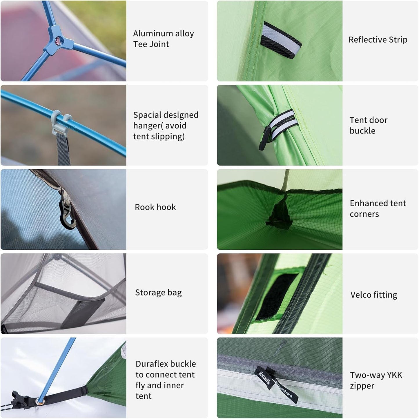 Naturehike Cloud-Up 2 Person Tent - Lightweight Ultralight Backpacking Tent with Footprint | Free Standing Design