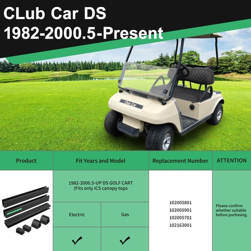 iLSKW Golf Cart Windshield Clip for Club Car DS 1982-2000.5 Fit for 1"x1" Square Tube Include Windshield Sash Clips, Windshield Retaining Clips Bottom Kit OEM#102005801/102005901/102005701/102163001