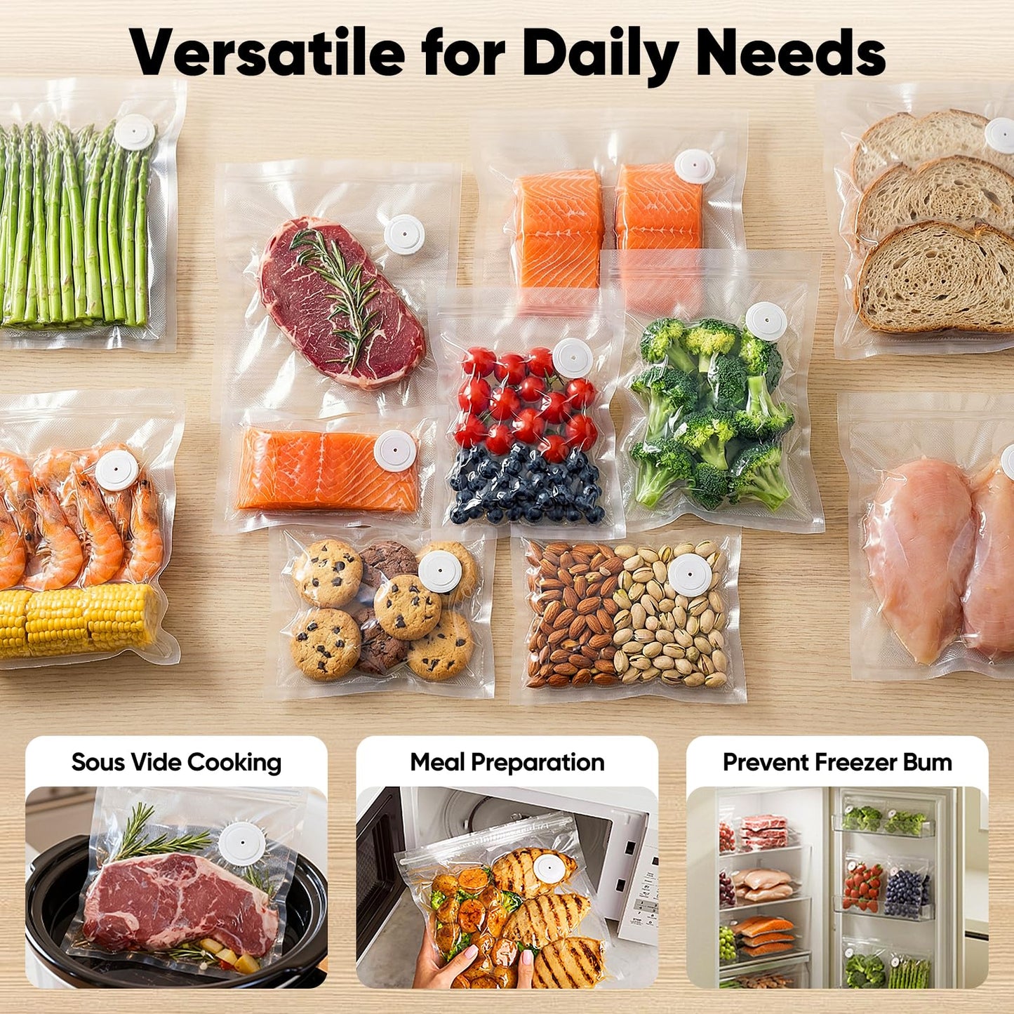 COZII Vacuum Sealer for Food, Powerful Handheld Vacuum Sealer with 30 Reusable Bags, Rechargeable Design with Visible Detachable Tank, Portable Food Saver for Kitchen Camping Travel and Meal Prep