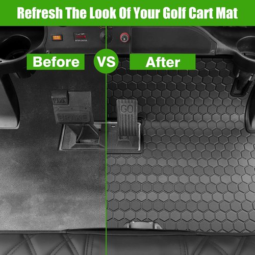 Club Car Precedent Golf Cart Full Coverage Floor Liner Mat, Fits Club Car Precedent (2004-2023), Onward & Tempo (2017-2023), Villager & V4L (2019-2023), Durable Anti-Slip Rubber