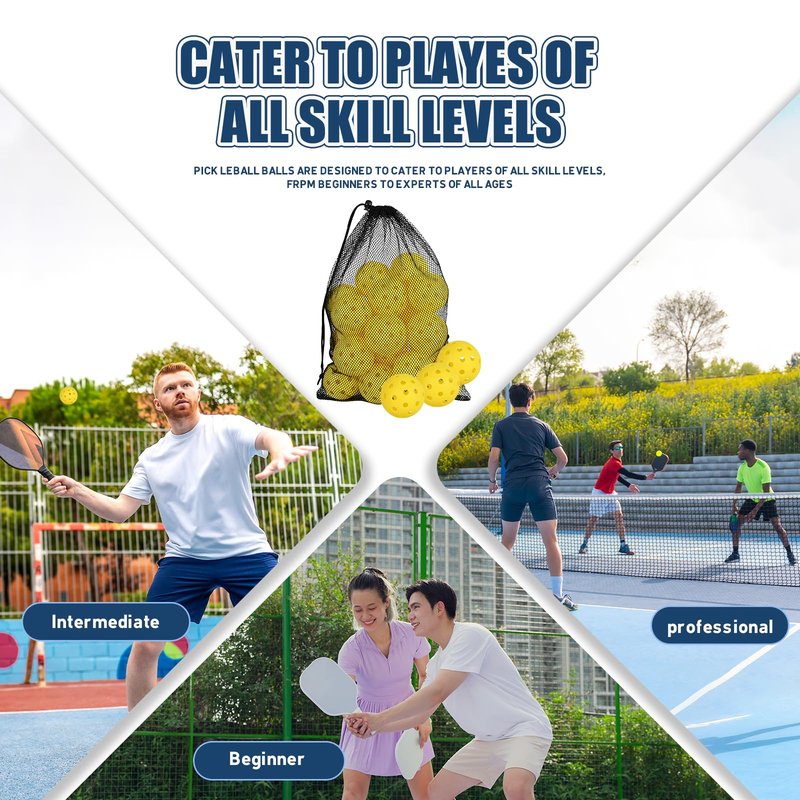 PICKLETECH Pickleball Balls 20 Pack, 40 Holes USAPA Approved Outdoor Pickleball Balls with Mesh Bag, High Bounce & True Flight, Durable Balanced Pickle Balls for Tournament Play, Yellow