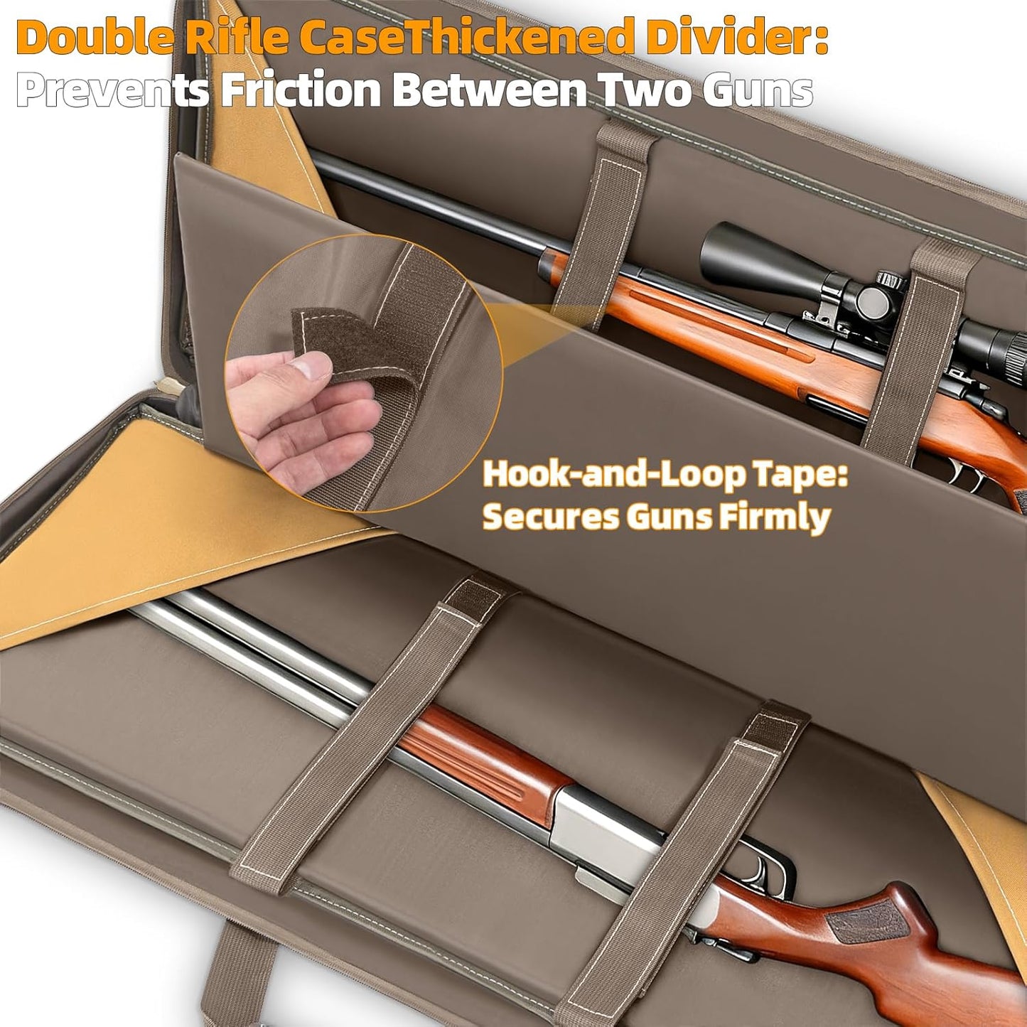 TORIBIO Double Rifle Case - Tactical Soft Bag for Firearm Storage & Transport | Fits 32" to 55" Rifles