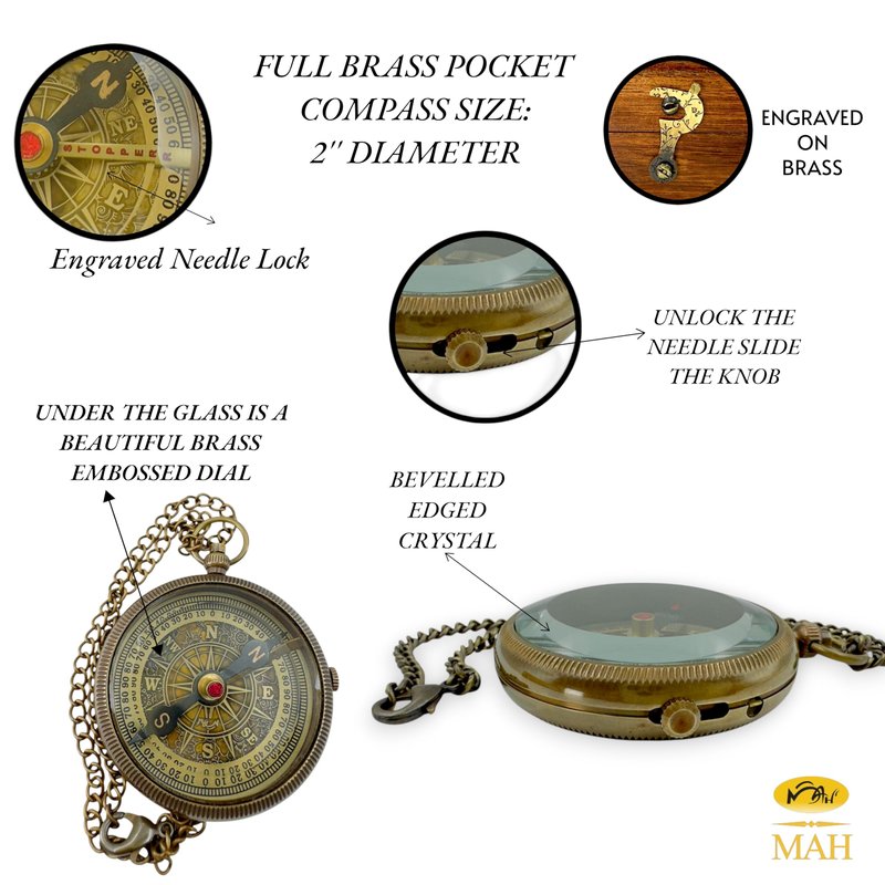 Handmade Brass Compass – “So You Can Always Find Your Way Back Home” or “Back to Me” Quote Gift for Son, Daughter, or Partner – Romantic Gift or Family Keepsake for Graduation, Travel, Farewell Gift
