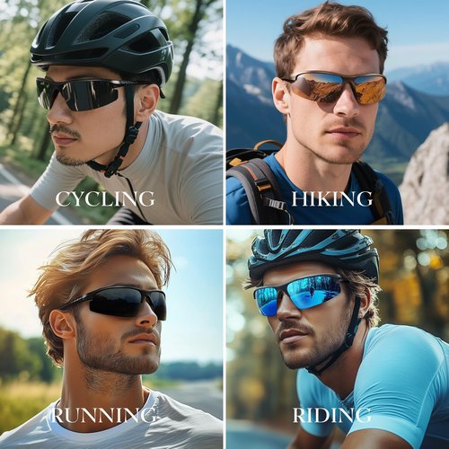 gesruny Polarized Sport Sunglasses for Men and Women, Lightweight Sun Glasses with UV Protection for Cycling Running Z1