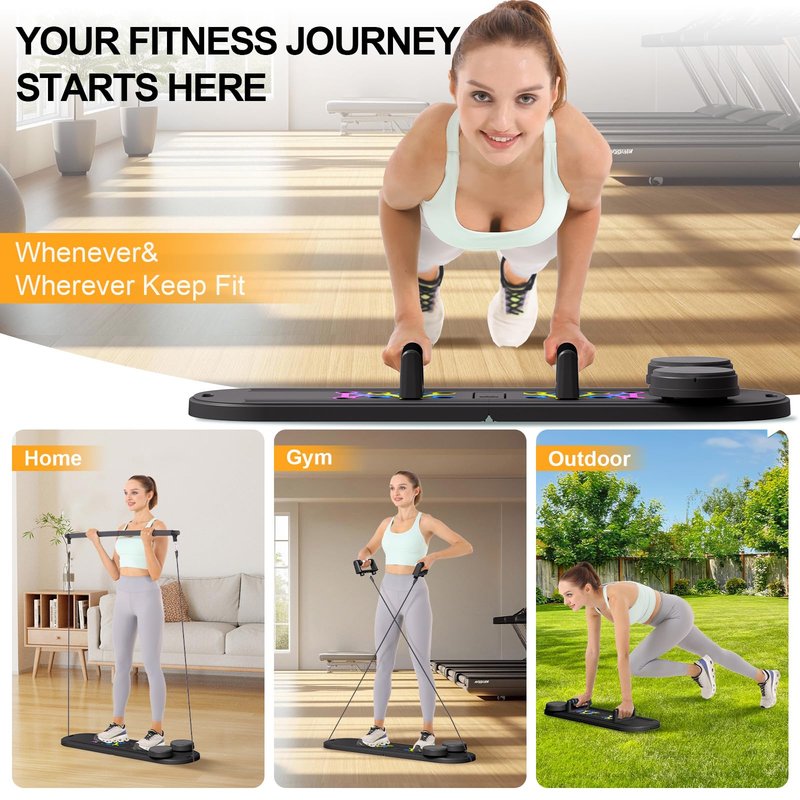 PRUINKLE Pilates Reformer Set，Home Pilates Board for Workout (Pilates Board - Green)