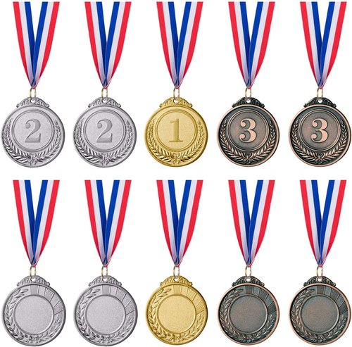 Favide Award Medals - 96 Pieces Gold, Silver & Bronze Winner Medals for Competitions | Olympic Style, 2 Inches