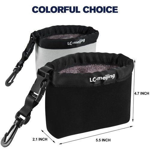 LC-meijing Golf Club Ball Cleaning Bag, Waterproof Liner Clean Club Grooves, Machine Washable Dry Exterior Golf Club Bag Accessories with Quick Release Clip(Black)