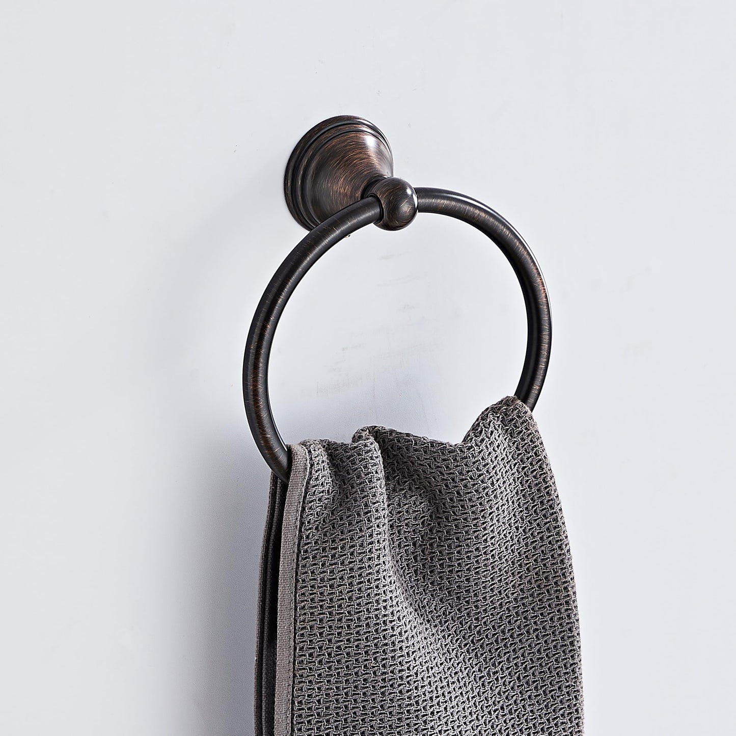 Towel Ring for Bathroom, Oil Rubbed Bronze Hand Towel Holder 1 Pack, Bathroom Accessories and Towel Racks for Bathroom Wall